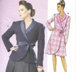 6105 EZ SHAWL COLLAR TIED WRAP JACKET, COAT PATTERN 6-14